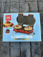 NEW HEAT & EAT 2 IN 1 WAFFLE &