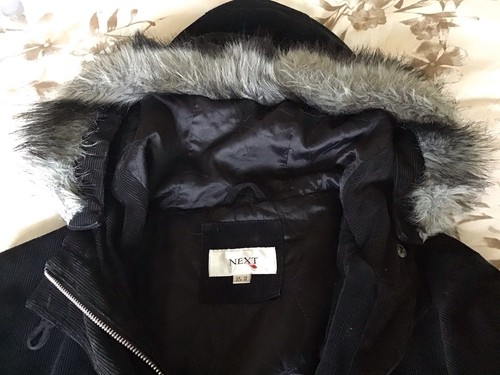 Next black corduroy parka - corduroy,