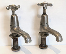Pair Of Old Large Reclaimed Faucet Taps Possibly French ? - See Measurements