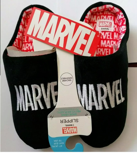 Men slippers marvel - slippers, black