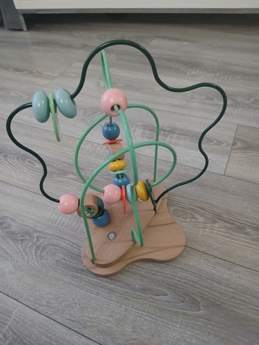 Wooden bead maze - wooden, roller