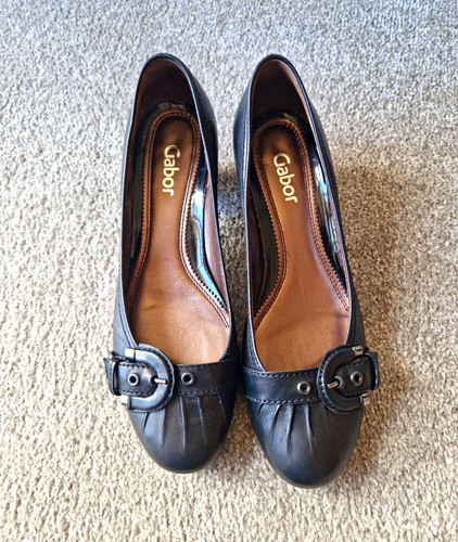 Gabor black leather - gabor, court