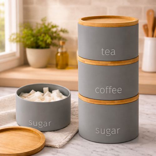 Tea coffee sugar canisters set - coffee,
