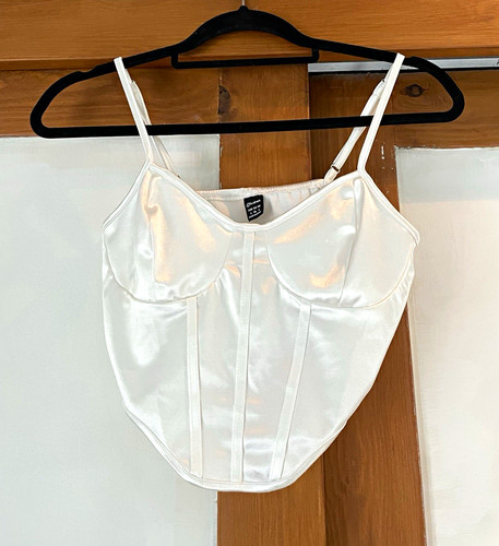 Gttordram white satin corset - satin,
