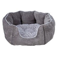 Habitat Grey Cord Oval Pet Bed Medium Dog or Cat Bed with Cushion