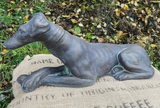 Whippet dog lying down statue garden ornament frost proof stone 61cm/2ft 'Belle'