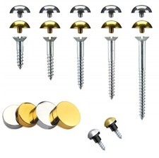 Mirror Screws Choose - Size/Type Available Flat,Dome,Chrome & Brass High Quality