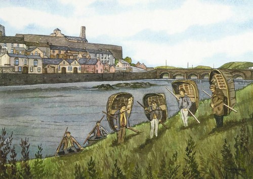 Coracle men carmarthenshire - coracle, men,