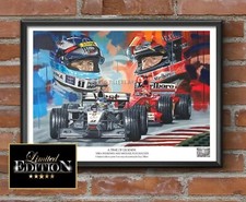 MIKA HAKKINEN MICHAEL SCHUMACHER limited edition F1 print by Greg Tillett Size