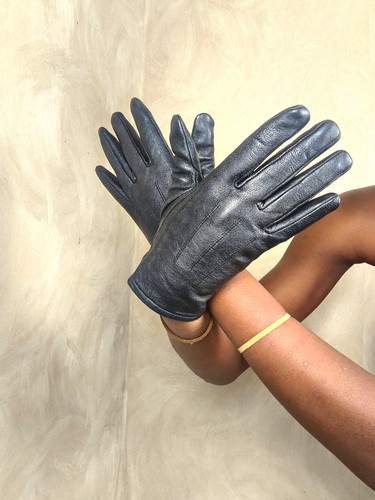 Vintage black genuine leather - black,