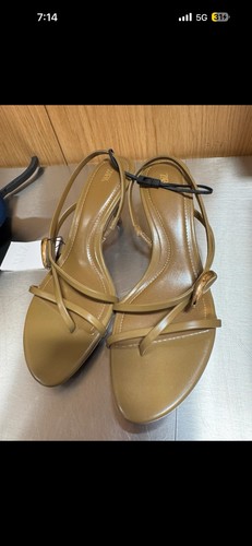Zara khaki heels - khaki,