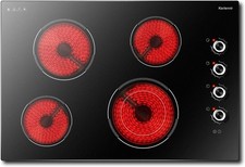 Electric Hob 4 Burner, 77CM Electric Ceramic Hob 6700W, Built in Hob with Knob,