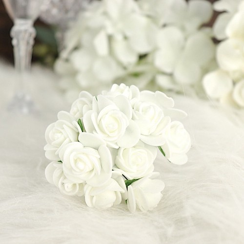 Ivory mini roses foam - ivory, 4"