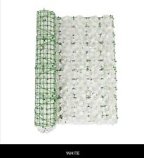 Privacy Screen Artificial Flowers Trellis Fake Balcony Fencing(white,0.5x1m)3pcs