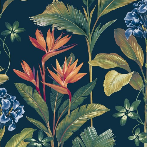 Floral wood panel wallpaper - &,