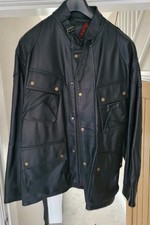 Mens Brown Leather Field Jacket Biker Style Jacket Size L 40-42-44" Chest in VGC