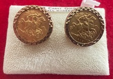 Half sovereign gold cufflinks - half,