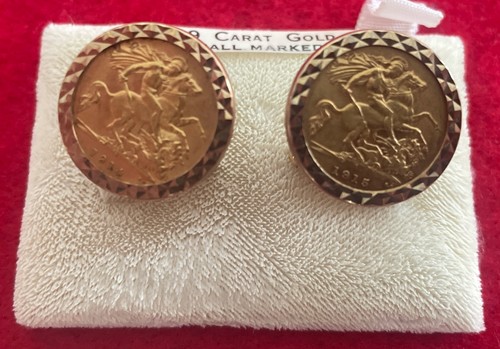 Half sovereign gold cufflinks - sovereign,