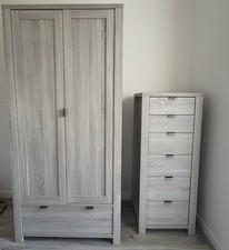 2 Grey Marks And Spencer’s Bedroom Furniture 1 Wardrobe And 1 Chest Of Drawers