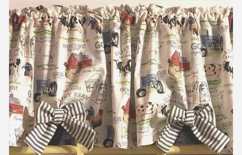 Farmhouse dairy valance - dairy,
