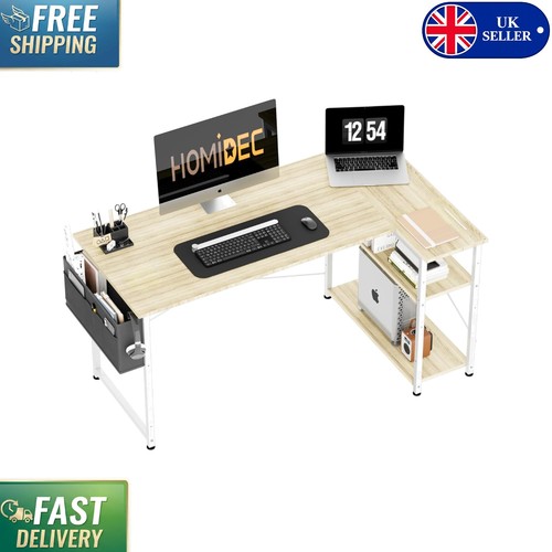 White oak corner desk 120x70cm - white,