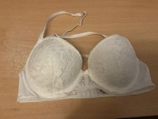 White Lace Bra Size 34C Padded and Underwired Good Condition