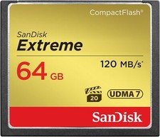 SanDisk Extreme 64 GB 120 MB/s CompactFlash Memory Card -Gold/Red
