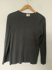  Orla Kiely Size Large  T-shirt Long Sleeve Tee Cotton Grey Patterned 