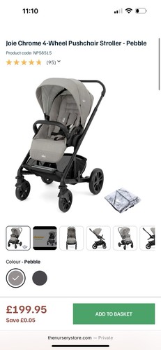 Joie chrome pebble pushchair - joie,