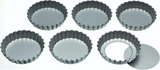 Mini Tart Tin with Loose Bottom, Stainless Steel Tart Tins, Freezer Safe, 10Cm (