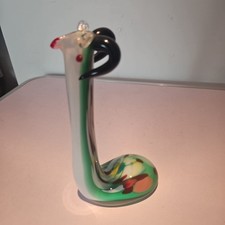 Hand Blown Glass Deer Bud Vase Murano Style Excellent Condition.