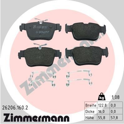 Rear axle 26206 - rear, brake