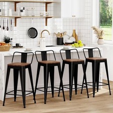 Bar Stools Set of 4 Metal Bar