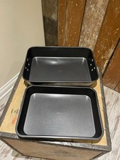 Tefal No Stick Baking Roasting Pans Tins Square Handles Bakeware Cookware
