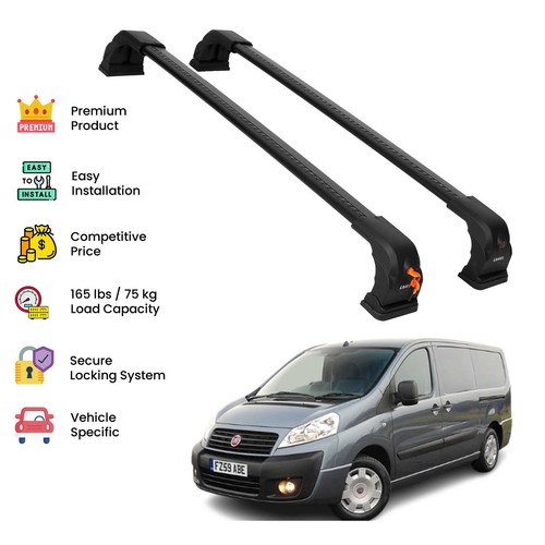 Black premium roof rack cross - black,