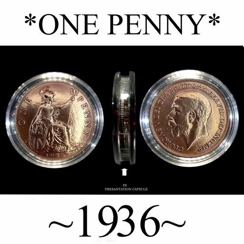 1936 one penny - penny., ideal