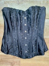 Boned Black Corset Diamante