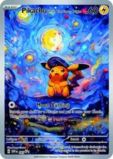 Pokemon Pikachu Starry Night Van Gogh ACG Star Trading Metal Card Collection