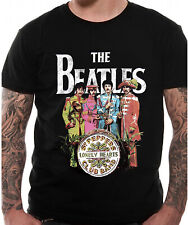 Official The Beatles T Shirt Sgt Pepper Lonely Hearts Logo Black New S To 2 XL