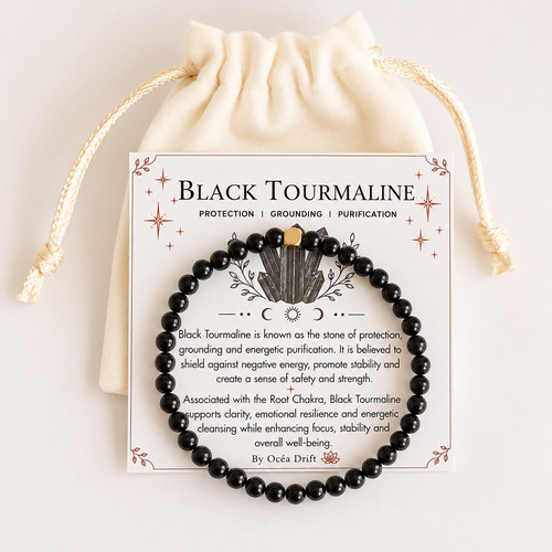 Black tourmaline bracelet - black,