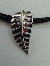 Pierre Lang Silver Tone Leaf Pendant & Strand Necklace