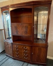 Beautiful Beresford &Hicks Mahogany Glass Display Wall Unit with cocktail bar.
