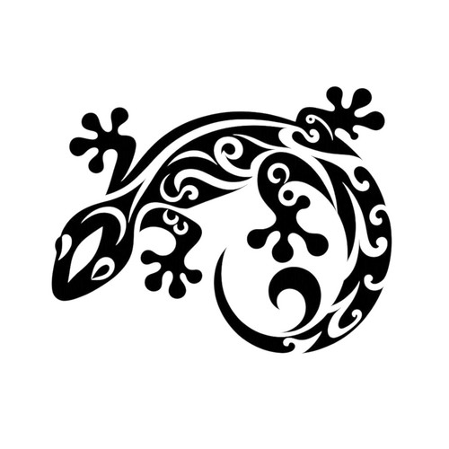Tribal gecko sticker reptile - tribal,