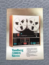 TANDBERG 3300 X Stereo Reel to Reel Tape Deck Specification Sales Brochure 1973