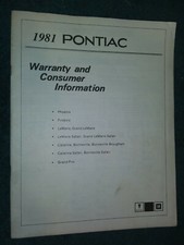 1981 PONTIAC WARRANTY &