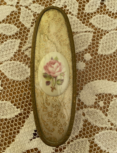 Vintage brass oval - vintage, hairbrush