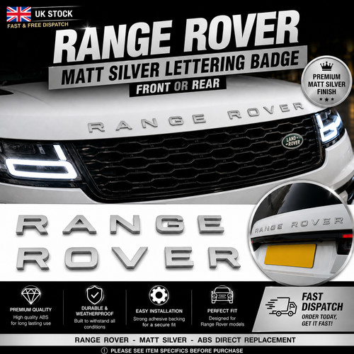 Matt silver badge letters fit - letters,