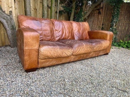 Vintage brown tan leather - , 3
