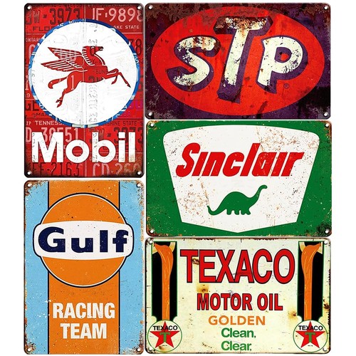 Pack vintage metal tin signs - metal,