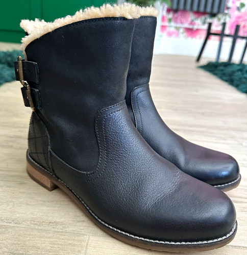 Barbour black leather - black,